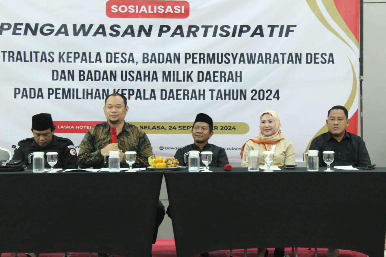 Bawaslu Kabupaten Subang Gelar Sosialisasi Pengawasan Partisipatif dan Netralitas Kepala Desa