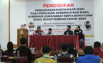 Anggota Bawaslu Provinsi Jawa Barat, Nuryamah dalam Kegiatan Pendidikan Pengawas Partisipatif (P2P) untuk Pemilihan Tahun 2024, Kamis (1/8/2024)