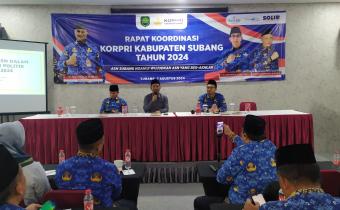 Ketua Bawaslu Kabupaten Subang Achmad Mansur menjadi Narasumber pada Kegiatan Rapat Koordinasi Korpri Kabupaten Subang